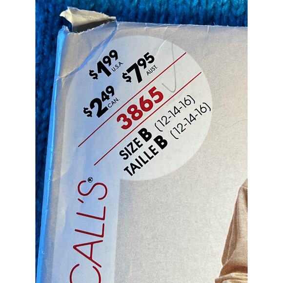 McCalls 3865 Sewing pattern mock neck pullover top drop waist skirt size 12 14 - Picture 2 of 5